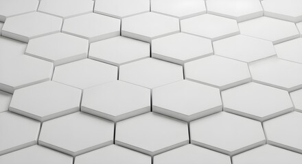 Fototapeta premium White Abstract Hexagonal 3D Background