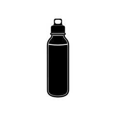 black plastic bottle isolated