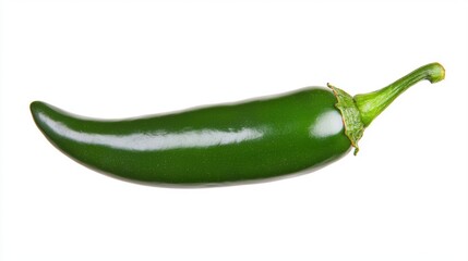 A vibrant green jalapeno pepper, known for its spicy flavor, perfect for adding heat to various dishes.