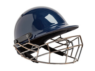Dark navy blue cricket helmet with protective face guard