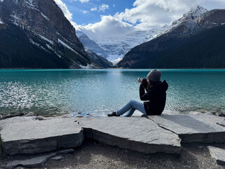 Beautiful View at Lake Louise, Banff National Park, Canada in afternoon