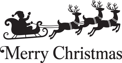 santa's sleigh silhouette