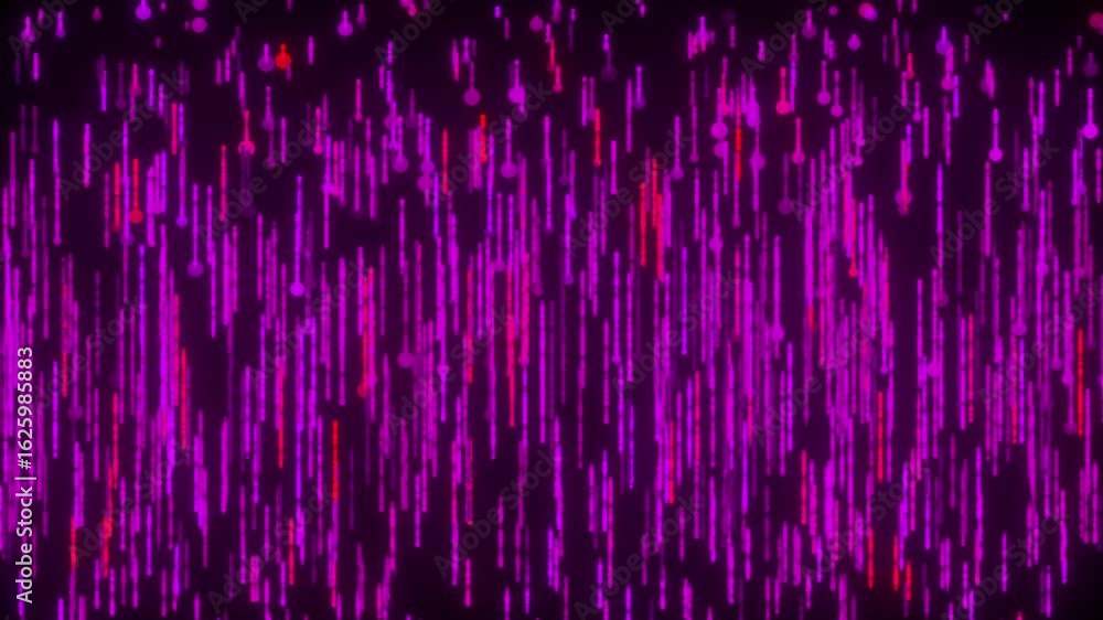 Poster bright falling streaks of particles. computer generated 3d render
