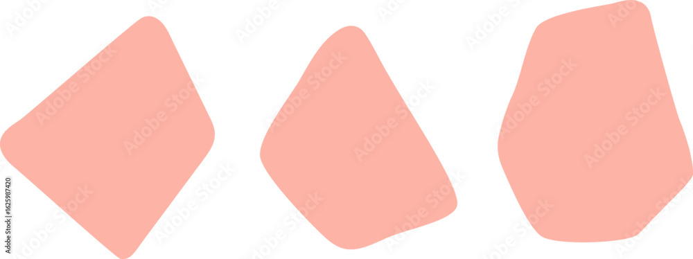 Aufkleber displaying three irregular pastel pink shapes on a clean white background, creating an engaging and 
