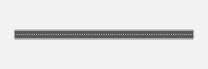 Wavy road top view, winding curves asphalt road isolated - vector