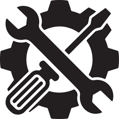 Tools vector wrench icon. Spanner logo design element. Key tool isolated on white background