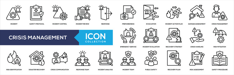 Crisis Management, Emergency Response Icon for Business Continuity