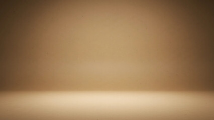Empty studio room with a warm brown background and spotlight. Abstract minimalist backdrop for product display or presentation.