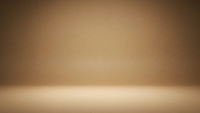 Empty studio room with a warm brown background and spotlight. Abstract minimalist backdrop for product display or presentation.