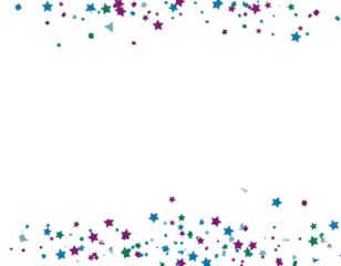 Bright and colorful confetti falls gracefully, isolated on a transparent background—perfect for party visuals, celebrations, digital overlays, and festive graphic design.