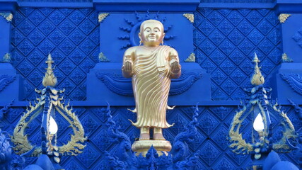 Wat Rong Suea Ten,Ornate architecture, Buddha and figures in the Blue Temple in Chiang Rai, Thailand, Asia