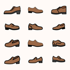 Men's Dress Shoes Vector Illustration.