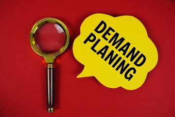 Emergency Plan text with speech bubble and magnifying glass on red background