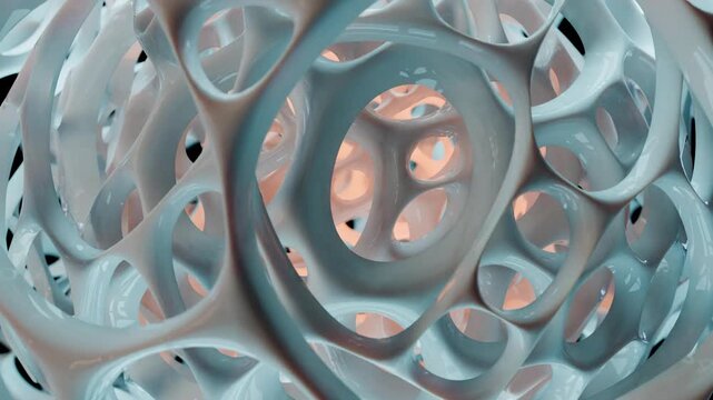 Human spongy bone tissue, healthy osteoporosis structure, 3d render