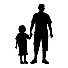 silhouette of father and son