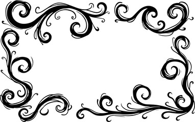 Fototapeta premium Elegant Ornamental Flourish & Swirl Vector Set