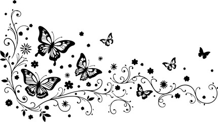 Floral Butterfly Decorative Design vector