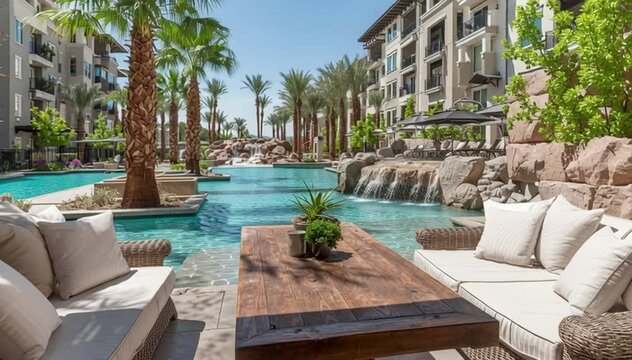 Elegant Backyard Pool in Las Vegas Resort Style