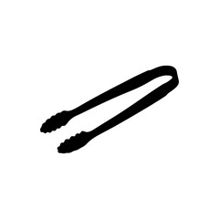 Ice tongs silhouette vector flat illustration design.