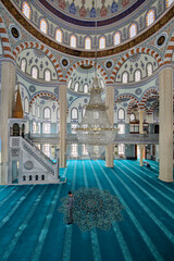 Obraz premium A footage from inside the mosque, which is the holy place of muslims.