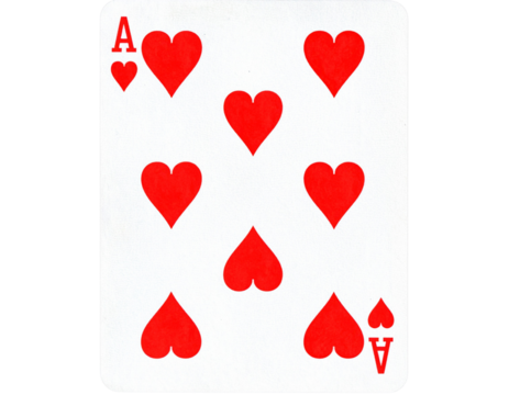 Minimalist Ace of Hearts Card Design for Game Assets