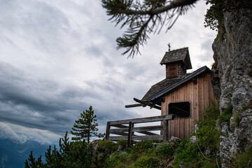 Friedenkircherl small mountain chapel in the Alps of Austria