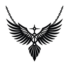 Cruz colgante con forma de alas cruzadas originales