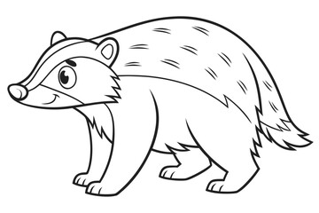 Cute cartoon animal, cute zoo pictures, coloring book pages for kids. Isolated line art on a white background
