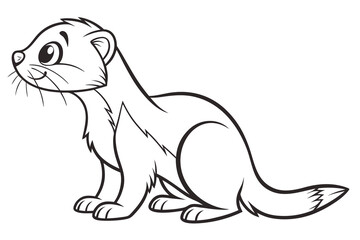 Obraz premium Cute cartoon animal, cute zoo pictures, coloring book pages for kids. Isolated line art on a white background