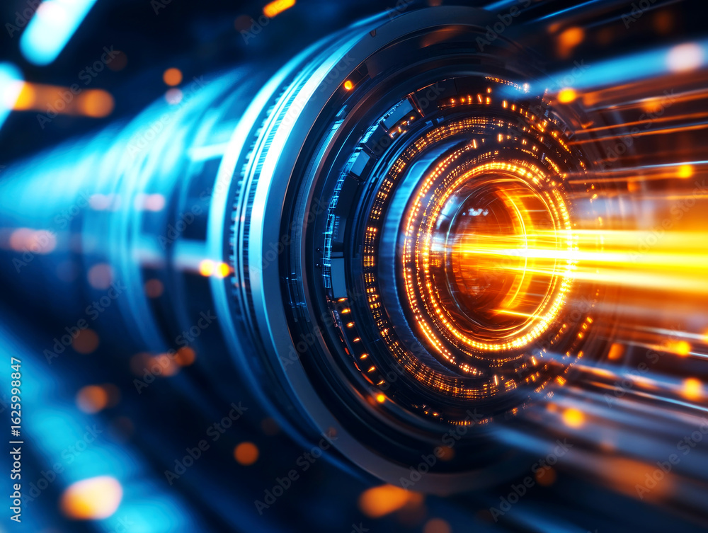 Poster innovative green technology revolutionizing the future of industry in a high-tech environment with d