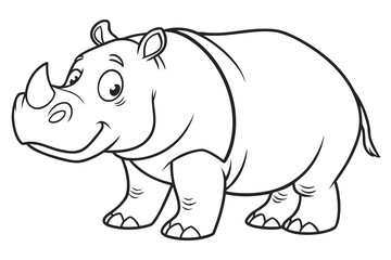 Obraz premium Cute cartoon animal, cute zoo pictures, coloring book pages for kids. Isolated line art on a white background