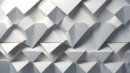 Obraz premium Abstract geometric pattern of folded white paper creating a textured dimensional background