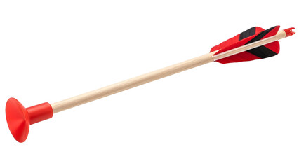 Toy archery arrow with suction cup isolated on white background for kids play and target practice fun on transparent background