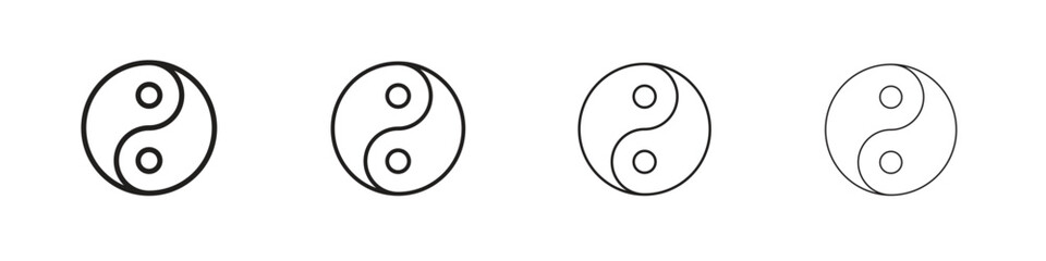 Yin yang icon outline vector pack. Best for web, mobile, ui