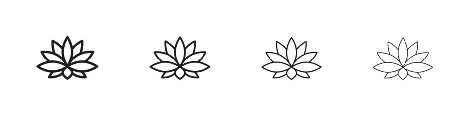 Water lily icon outline vector pack. Best for web, mobile, ui