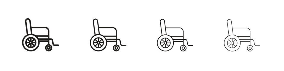 Wheelchair icon outline vector pack. Best for web, mobile, ui