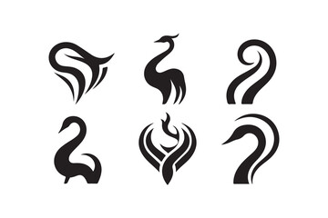 Fototapeta premium Set of animal logo vector illustration silhouette