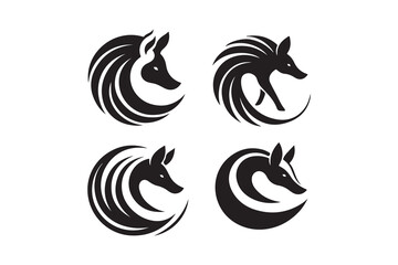 Set of animal logo vector illustration silhouette
