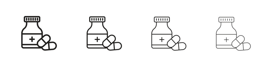 Supplement icon outline vector pack. Best for web, mobile, ui