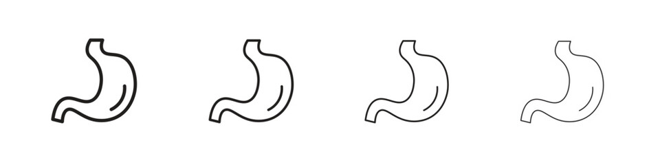 Stomach icon outline vector pack. Best for web, mobile, ui
