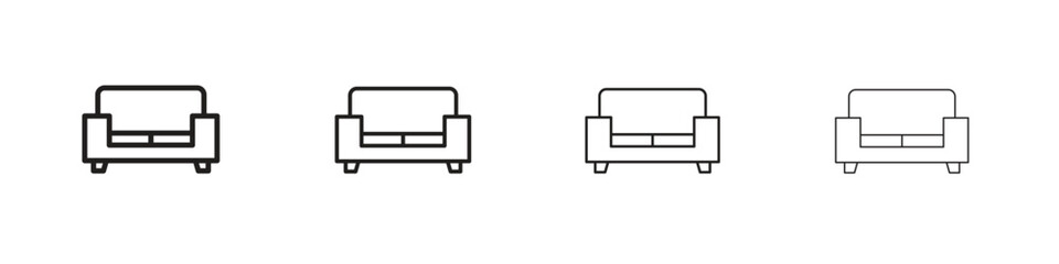 Sofa icon outline vector pack. Best for web, mobile, ui