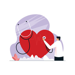 World Hypertension day, World Health day, World Heart day, Doctor examining heart health concept