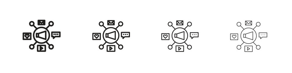 Fototapeta premium Social campaign icon outline vector pack. Best for web, mobile, ui
