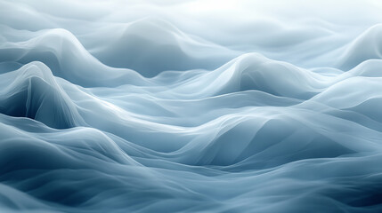 Obraz premium Abstract, ethereal landscape of soft, flowing, light-blue mountains