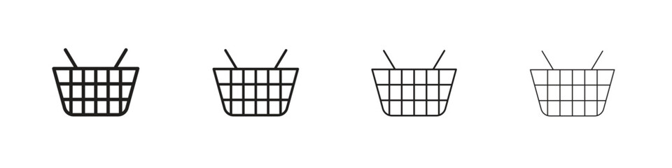 Shopping basket icon outline vector pack. Best for web, mobile, ui