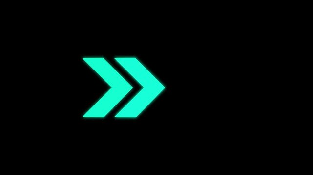 Arrow Loop Animation direction concept. Animated arrows for the overlay video layer. arrow icon concept animation. on a black background