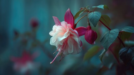 Fuchsia flower detail close up