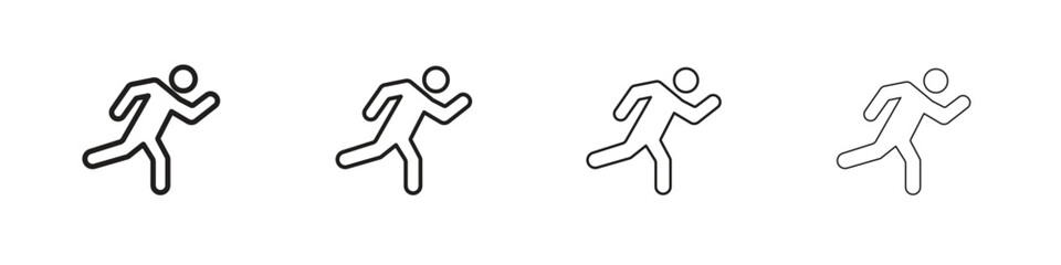 Running icon outline vector pack. Best for web, mobile, ui