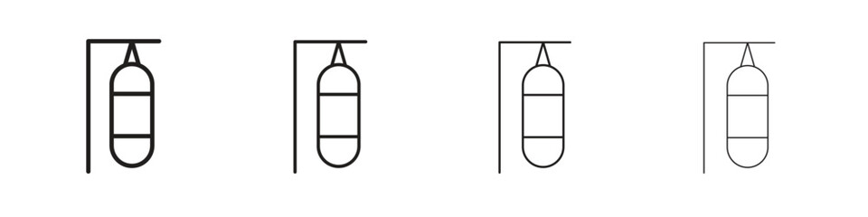 Punching bag icon outline vector pack. Best for web, mobile, ui