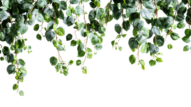 Close-up overhead shot of jungle vines on clean isolated on a Transparent background, PNG file.